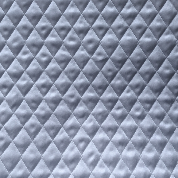 Quilted White Satin Polyester Fabric - Picture 6 of 6
